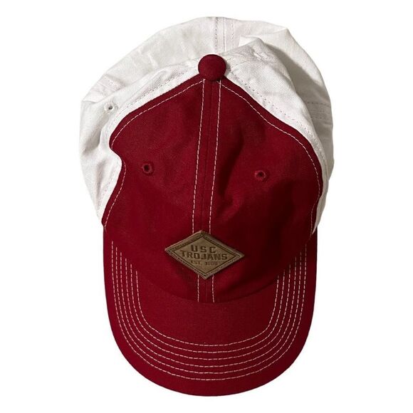 USC hat university of Southern California baseball cap adjustable red white EUC - Picture 2 of 5
